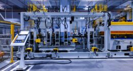 a machine that is inside of a building