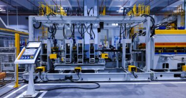 a machine that is inside of a building